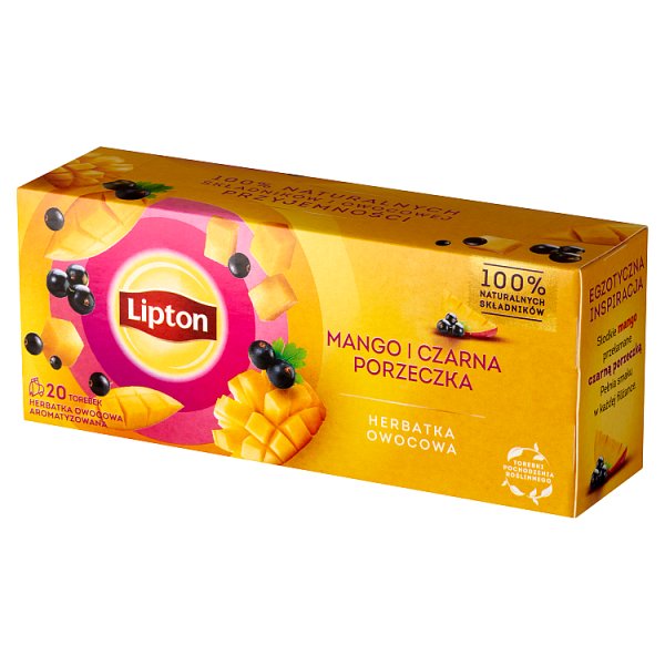 Lipton Herbatka owocowa mango i czarna porzeczka 34 g (20 torebek)