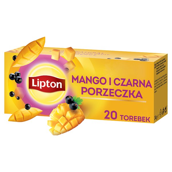 Lipton Herbatka owocowa mango i czarna porzeczka 34 g (20 torebek)