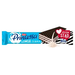 Princessa Longa Zebra Kakaowy wafel przekładany kremem mlecznym 40 g
