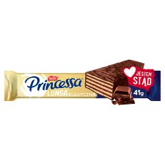 Princessa Longa Klasyczna Wafel przekładany kremem kakaowym oblany czekoladą deserową 41 g