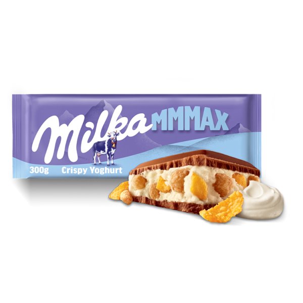 Milka Mmmax Czekolada mleczna z nadzieniem jogurtowym 300 g
