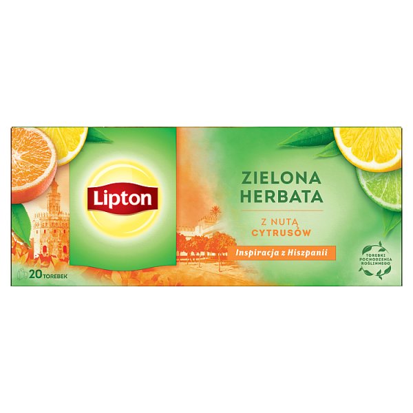 Lipton Zielona herbata z nutą cytrusów 26 g (20 torebek)