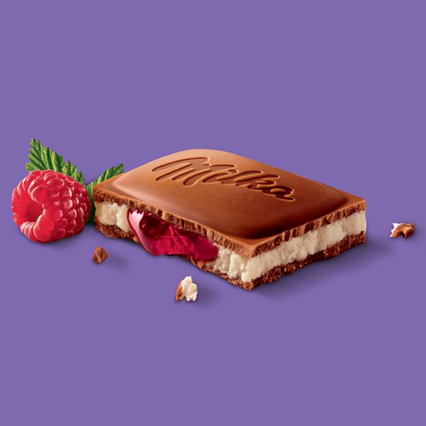 Milka Czekolada mleczna z nadzieniem o smaku malinowym 100 g