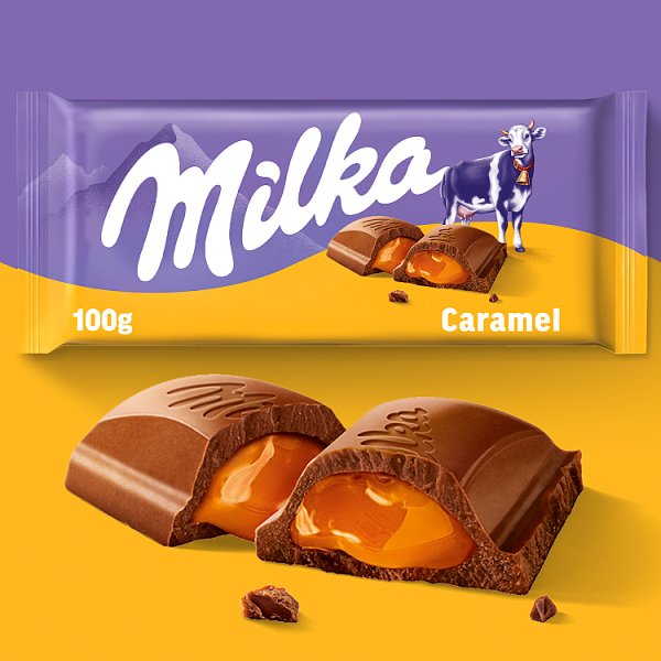 Milka Czekolada mleczna z nadzieniem karmelowym 100 g