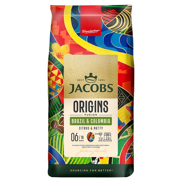 Jacobs Origins Fusion Brazil &amp; Colombia Kawa ziarnista palona 1000 g