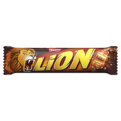 Lion Nadziewany wafel z karmelem i płatkami pszennymi oblany mleczną czekoladą 42 g