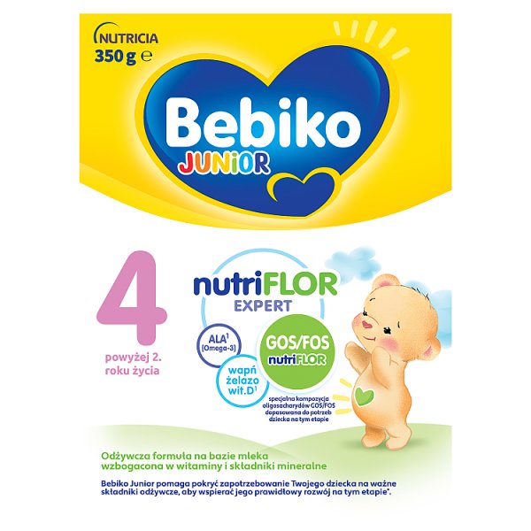 Bebiko Junior 4 Odżywcza formuła na bazie mleka dla małych dzieci powyżej 2. roku życia 350 g