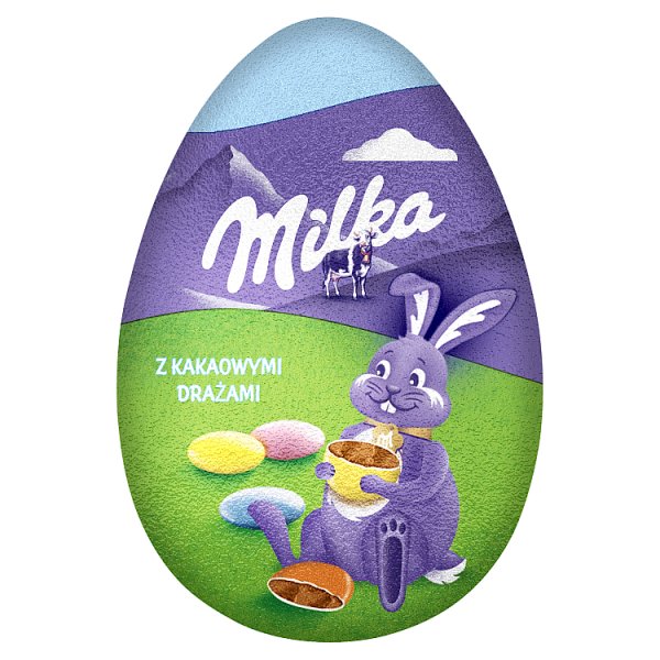 Milka Jajko z czekolady mlecznej z kakaowymi drażami 50 g