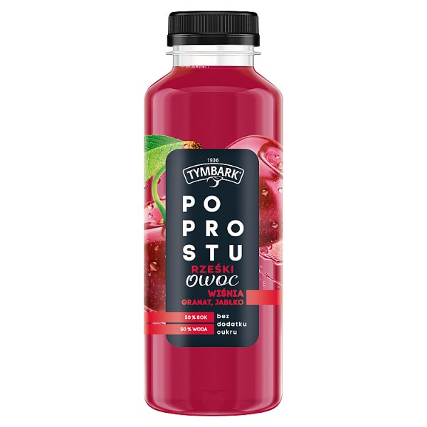 Tymbark Po prostu Rześki owoc Napój wiśnia granat jabłko 400 ml