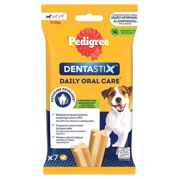 Pedigree DentaStix Karma uzupełniająca dla psów 5-10 kg 110 g (7 sztuk)
