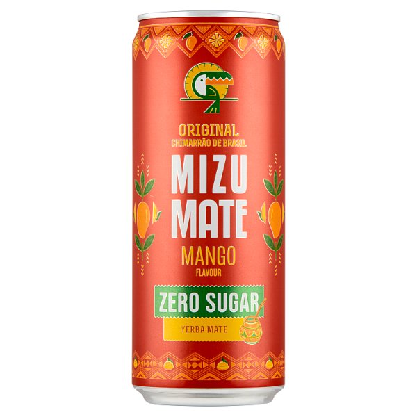 Mizu Mate Mango Zero Napój gazowany z ekstraktem yerba mate o smaku mango  330 ml