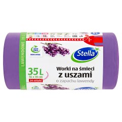 Stella Worki na śmieci z uszami o zapachu lawendy 35 l 24 sztuki