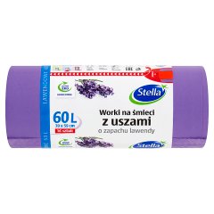 Stella Worki na śmieci z uszami o zapachu lawendy 60 l 16 sztuk