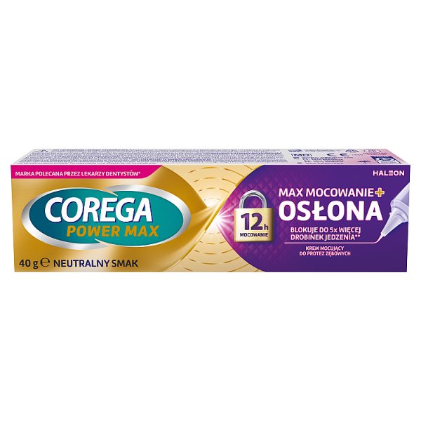 Corega Power Max Krem mocujący do protez zębowych neutralny smak 40 g