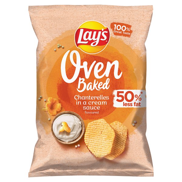 Lay&#039;s Oven Baked Pieczone formowane chipsy ziemniaczane o smaku kurek w śmietanowym sosie 110 g