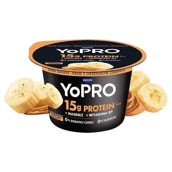 Danone YoPro Jogurt smak banan-krem z orzeszków ziemnych 160 g