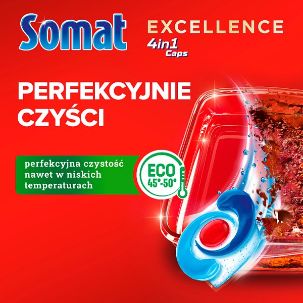 Somat Excellence 4 in 1 Caps Kapsułki do mycia naczyń w zmywarkach 570 g (30 sztuk)