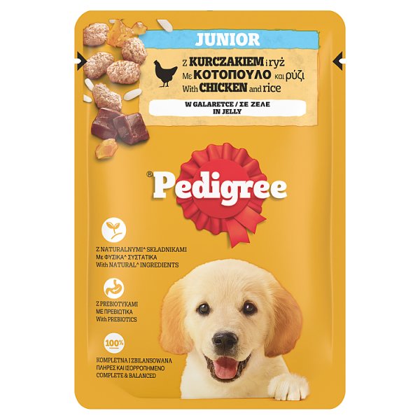 Pedigree Junior Mokra karma dla szczeniąt z kurczakiem i ryż w galaretce 100 g