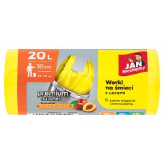 Jan Niezbędny Worki na śmieci z uszami o zapachu słodkiej brzoskwini 20 l 30 sztuk