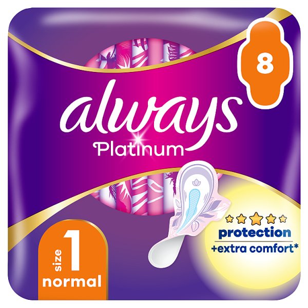 Always Platinum Podpaski ze skrzydełkami Normal, 8 sztuk