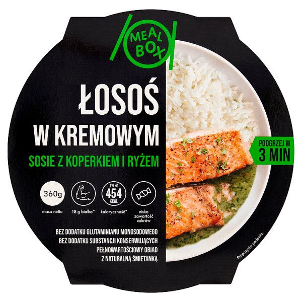 Meal Box Łosoś w kremowym sosie z koperkiem i ryżem 360 g