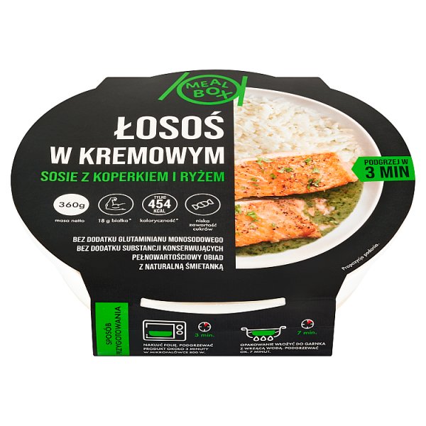 Meal Box Łosoś w kremowym sosie z koperkiem i ryżem 360 g