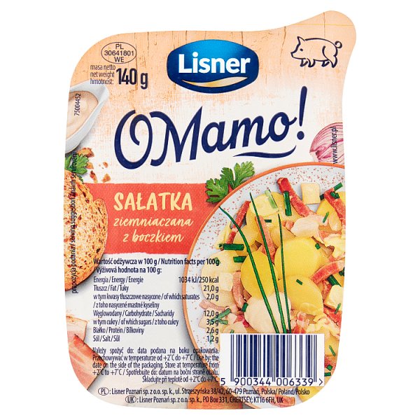 Lisner O Mamo! Sałatka ziemniaczana z boczkiem 140 g