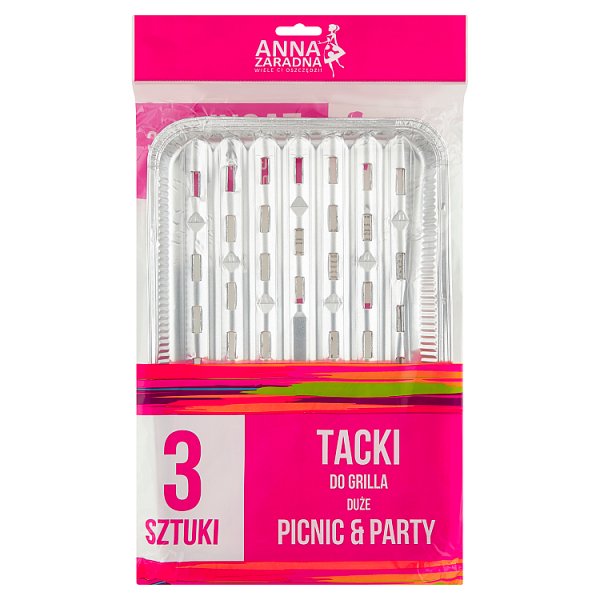 Anna Zaradna Picnic &amp; Party Tacki do grilla duże 3 sztuki