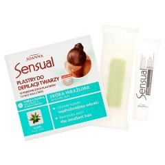 Joanna Sensual Plastry do depilacji twarzy skóra wrażliwa 12 sztuk + Tubka z oliwką łagodzącą 10 ml