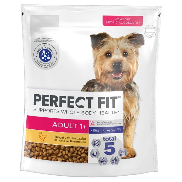 Perfect Fit Adult 1+ &lt;10 kg Sucha karma dla dorosłych psów bogaty w kurczaka 825 g