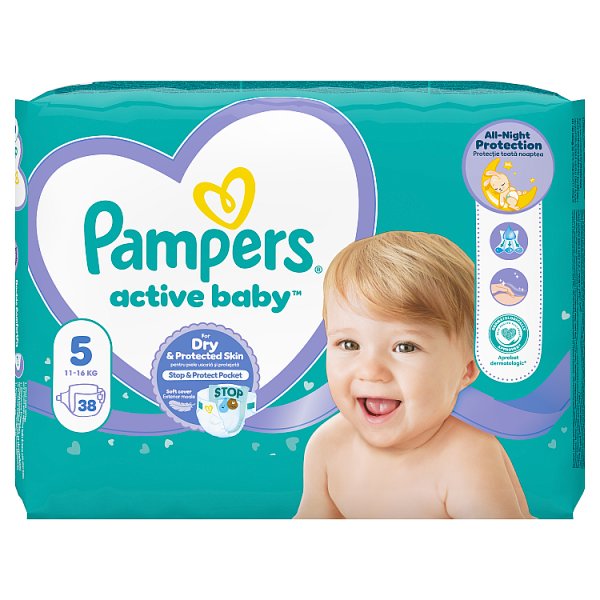Pampers Active Baby, rozmiar 5, 38 pieluszek, 11kg-16kg