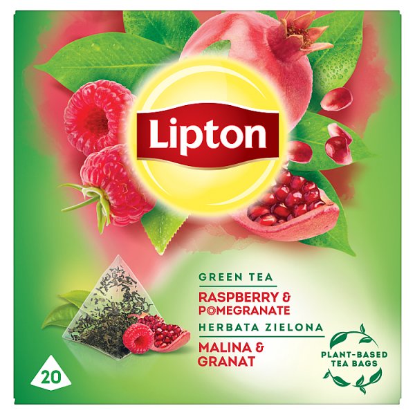 Lipton Herbata zielona malina &amp; granat 28 g (20 torebek)