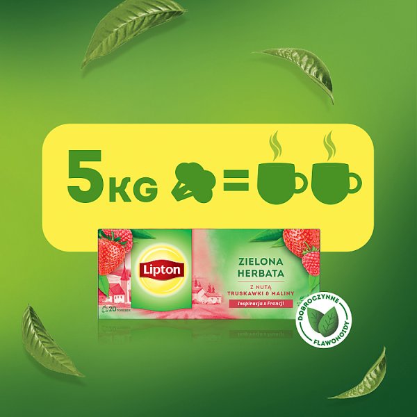 Lipton Herbata zielona malina &amp; granat 28 g (20 torebek)