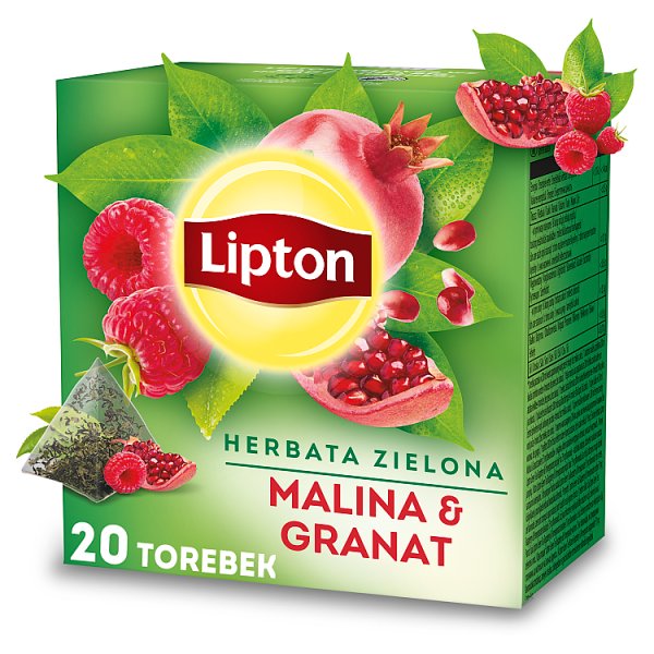 Lipton Herbata zielona malina &amp; granat 28 g (20 torebek)