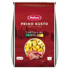 Melissa Primo Gusto Tortellini trzykolorowe z szynką prosciutto 250 g