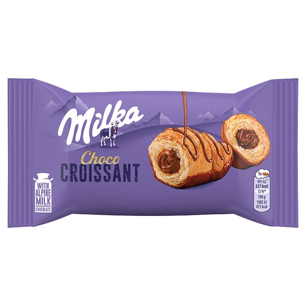 Milka Choco Croissan Rogalik z ciasta francuskiego z nadzieniem z mleczną czekoladą 50 g
