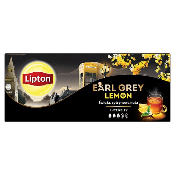 Lipton Earl Grey Lemon Herbata czarna aromatyzowana 50 g (25 torebek)