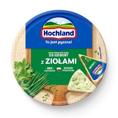 Hochland Ser kremowy w trójkącikach z ziołami 180 g (8 sztuk)