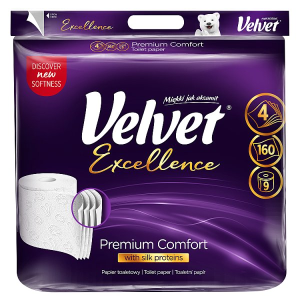 Velvet Excellence Premium Comfort Papier toaletowy 9 rolek
