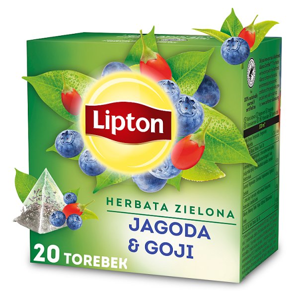 Lipton Herbata zielona jagoda &amp; goji 28 g (20 torebek)