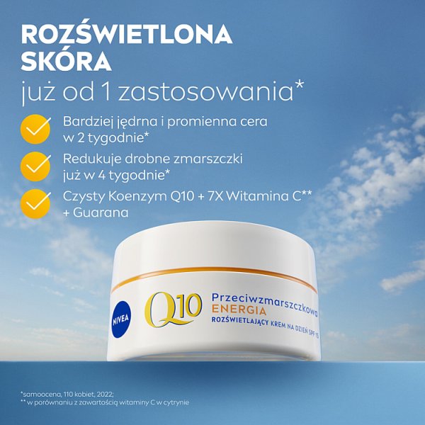 Nivea Q10 Przeciwzmarszczkowa Energia Rozświetlający krem na dzień 50 ml