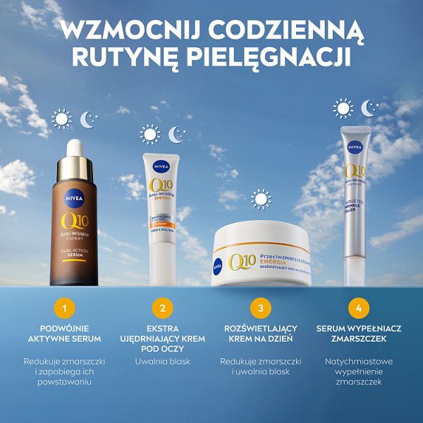 Nivea Q10 Przeciwzmarszczkowa Energia Rozświetlający krem na dzień 50 ml