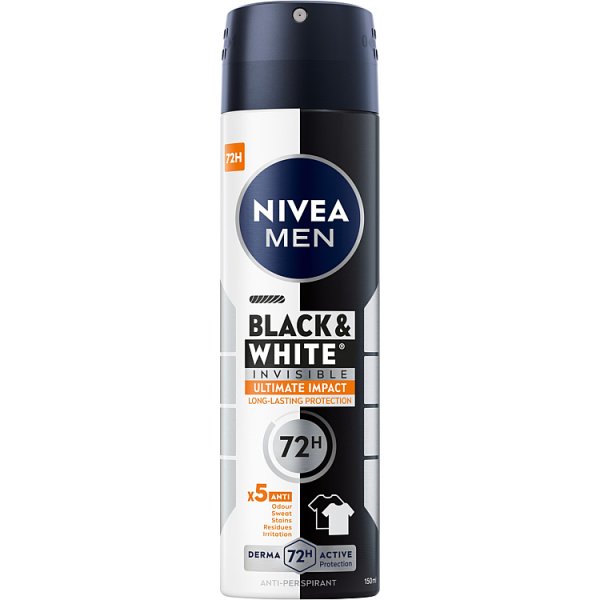 Nivea Black&amp;White Invisible Ultimate Impact Antyperspirant Spray 150 ml