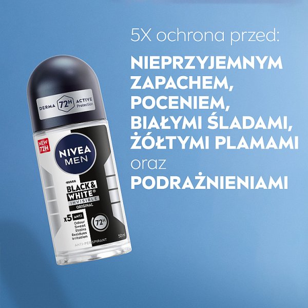 Nivea MEN Antyperspirant w Kulce Black&amp;White Invisible Original 50 ml