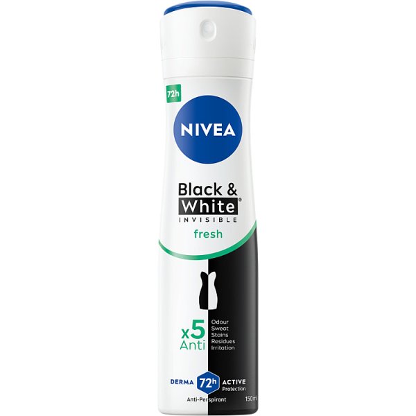 Nivea Black&amp;White Invisible Fresh Antyperspirant Spray 150 ml