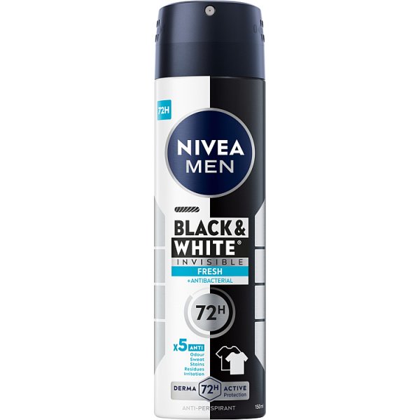 Nivea Black&amp;White Invisible Fresh Antyperspirant Spray 150 ml