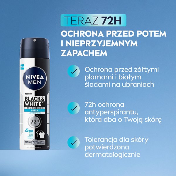 Nivea Black&amp;White Invisible Fresh Antyperspirant Spray 150 ml