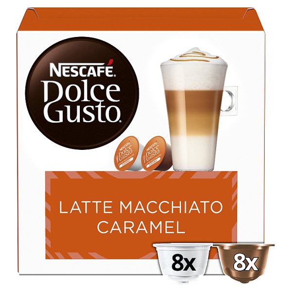 Nescafé Dolce Gusto Latte Macchiato Caramel Palona kawa mielona 145,6 g (8 x 13,2 g i 8 x 5 g)