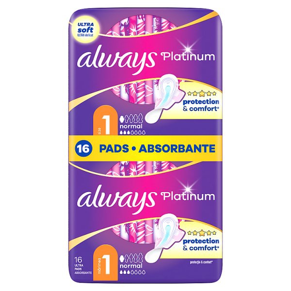 Always Platinum Normal (rozmiar 1) Podpaski ze skrzydełkami 16