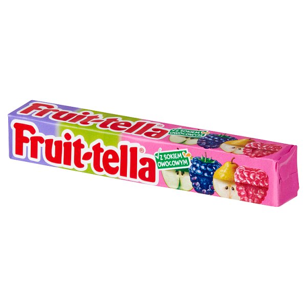 Fruittella Cukierki do żucia o smaku jabłkowym gruszkowym malinowym i jeżynowym 41 g